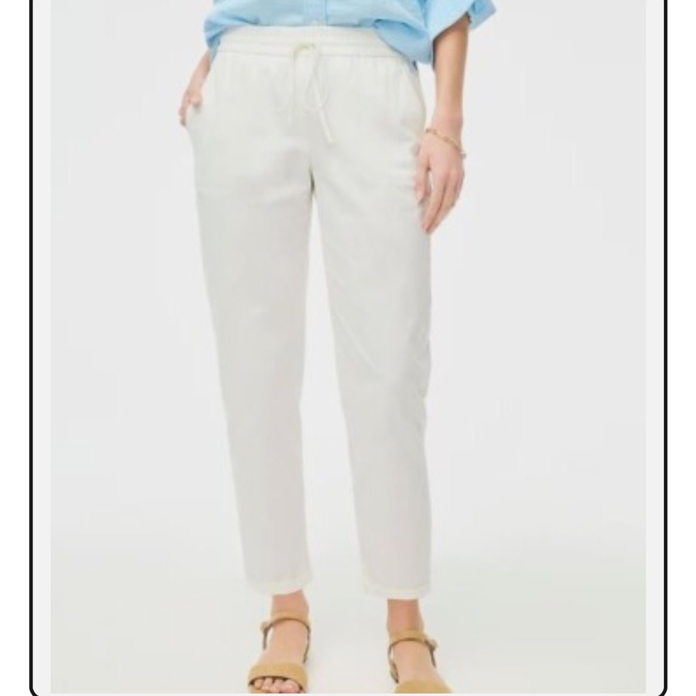 J Crew Women's Drawstring Linen Pants